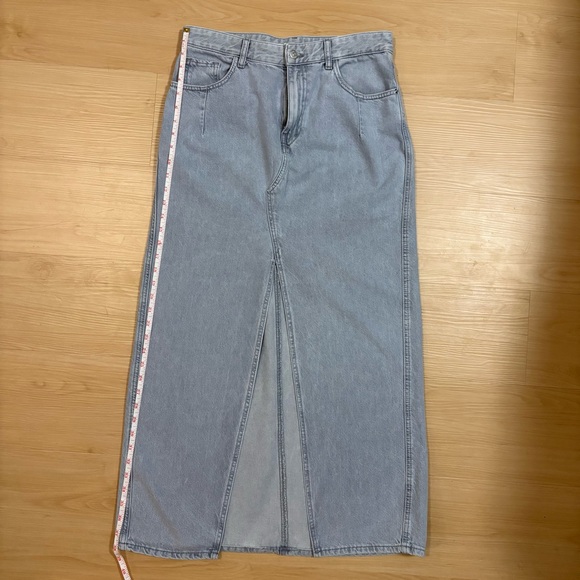 Zara Denim Maxi Skirt Light Wash High Rise Straight Fit Women’s Size M - Picture 4 of 6